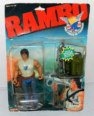 VINTAGE RAMBO COLECO MOVIE FIGURE 1986 NEW CARD WEAR BUT SEALED STALLONE FUN