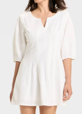 NEW A New Day Women's Puff Short Sleeve Mini A-Line Dress White Size 10