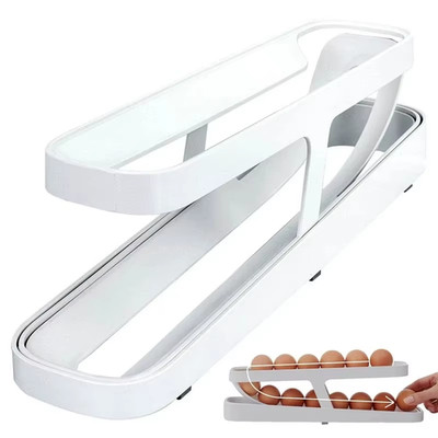 Slide Type Egg Carton Double Automatic Egg Roller Refrigerator Side Door Egg Sto