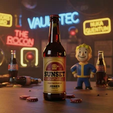3 Pack Fallout  Sunset Sarsaparilla 12oz Jones Soda LE