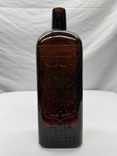 Antique Quack Medicine Wm. Radam's Microbe Killer Amber Glass Bottle