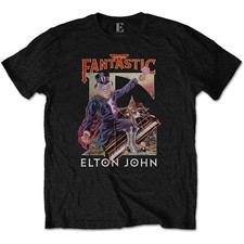 Image of Elton John Unisex T-Shirt Captain Fantastic Black (M)