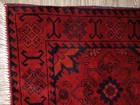 3' 4.75" x 5' .5" Wool Cotton Hand Knotted Dark Red Blue Orange Area Rug Vintage — photo 7
