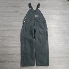 Big Smith Thinsulate Carpenter Bib Overalls Duck Canvas Double Knee Black Medium