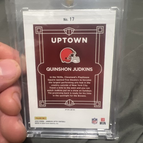 2025 Panini Donruss Optic Quinshon Judkins Uptown #17 (RC) Cleveland Browns - Picture 2 of 2