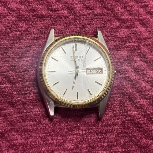 Vtg Seiko Watch Men Gold Silver Tone Presidential  ( Parts/repair)