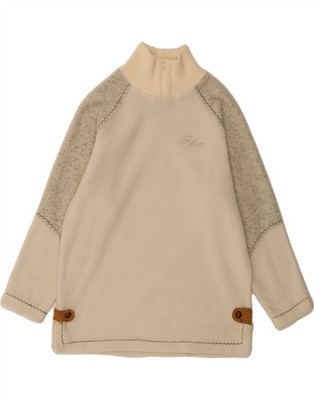 FILA Damen Fleecepullover mit Reißverschluss am Ausschnitt IT 42 Medium Off White Flecked AQ06