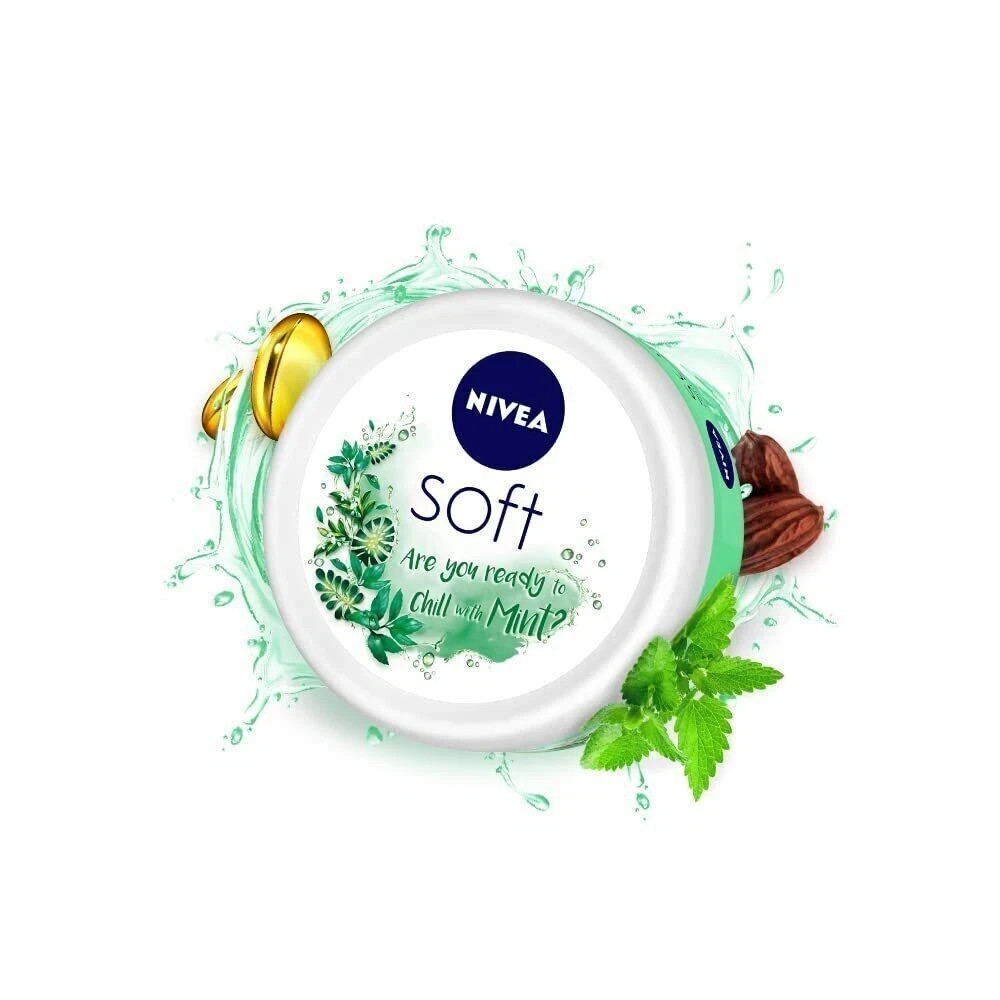 NIVEA Soft Light Moisturising Cream in Chilled Mint 100ml with Free Shipping