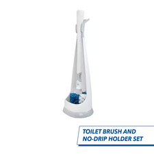 Toilet Brush and No-Drip Holder Set