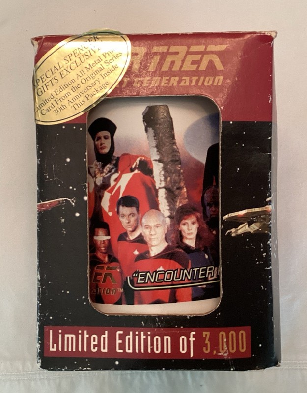 1997 Star Trek The Next Generation Limited Edition Tankard w/ Metal Card & Box