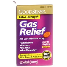 6 Pack GoodSense Simethicone Gas Relief Softgels, 60 Ct