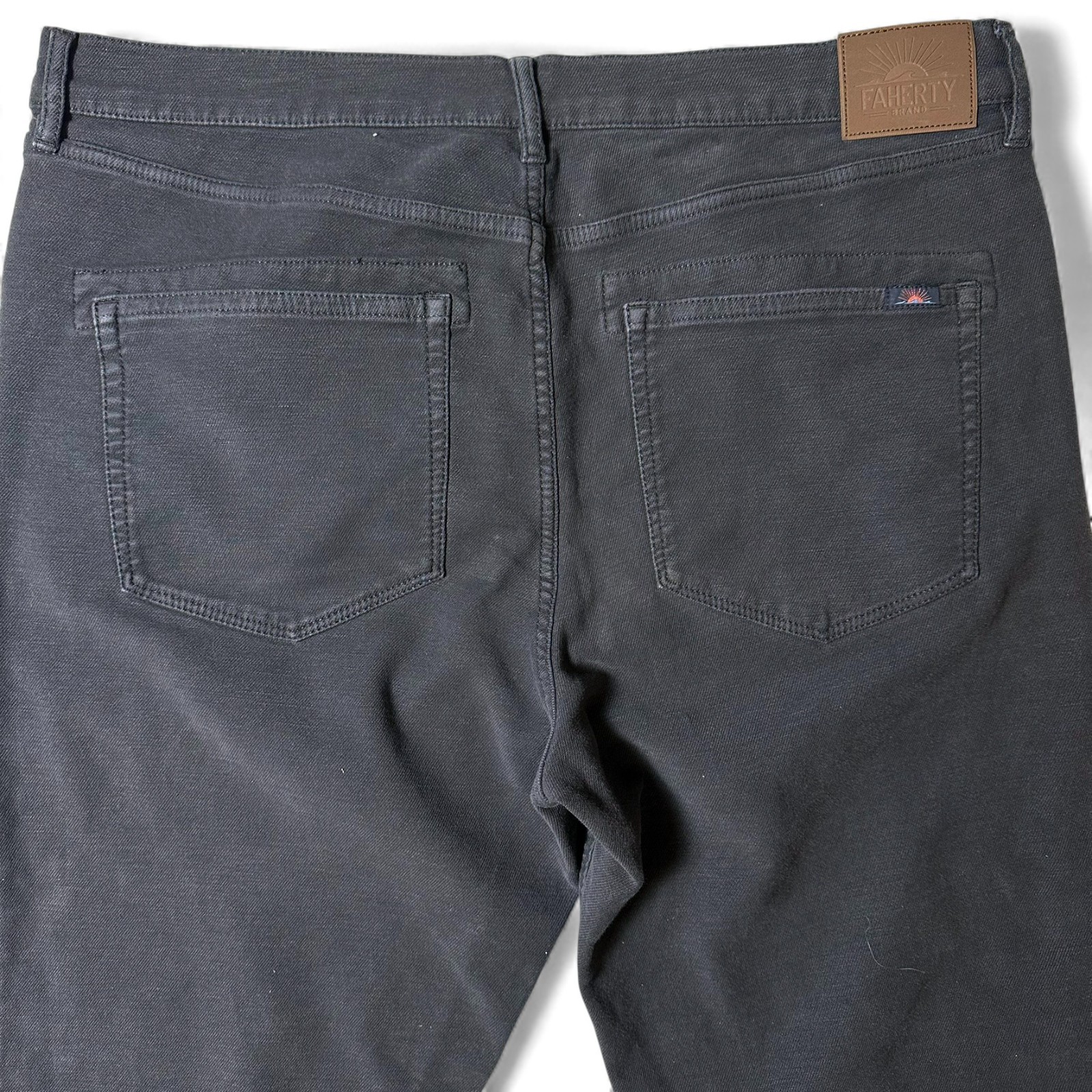 Faherty Stretch Terry 5 Pocket Pants Mens Size 36x30 Onyx Chino Athletic