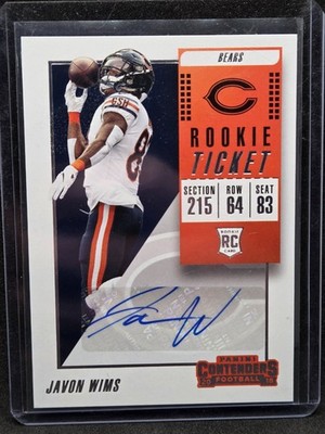 2018 Panini Contenders Football Javon Wims Rookie Auto #218