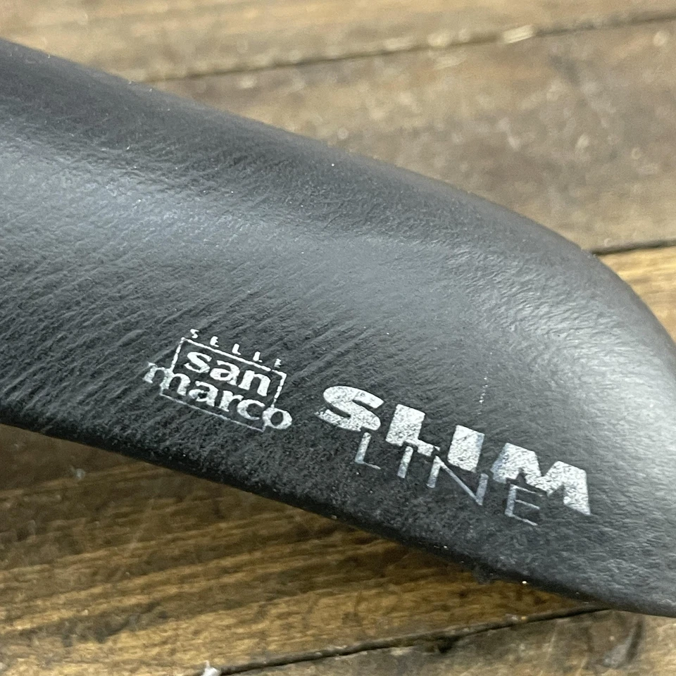 Selle San Marco Slim Line Saddle Black Racing Road Bike Seat 1990s 130mm Italy - Image 2 of 4