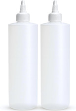 Condiment Squeeze Bottles, 16 OZ Empty Squirt Bottle with Twist Top Cap, Leak Pr