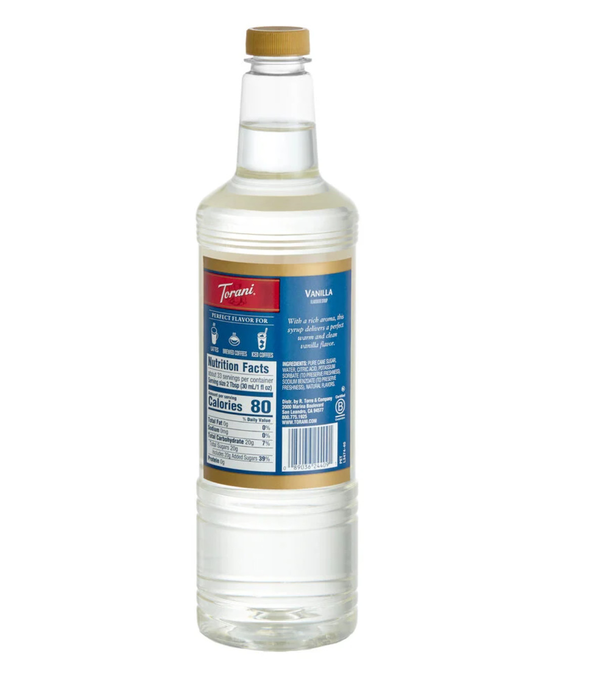 Torani Flavoring Syrup LARGE 1-LITER Plastic Bottle - Volume Discounts