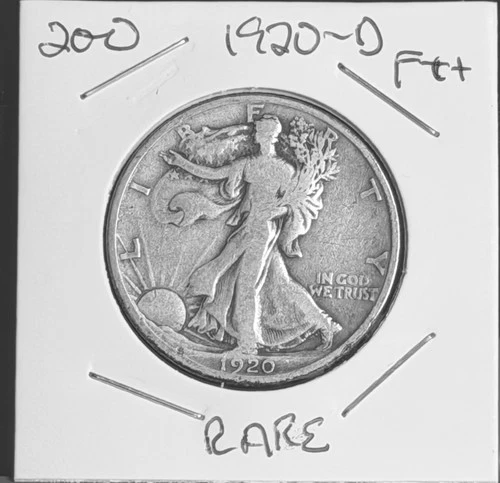 1920-D F (Fine) + Walking Liberty Silver Half Dollar RARE