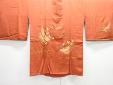 7660704: JAPANESE KIMONO JAPANESE MICHIYUKI COAT / EMBROIDERY / GRAPE ARABESQUE