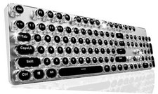 EWEADN TK950 Typewriter Keyboard Wireless Mechanical Keyboard, 104 Black White