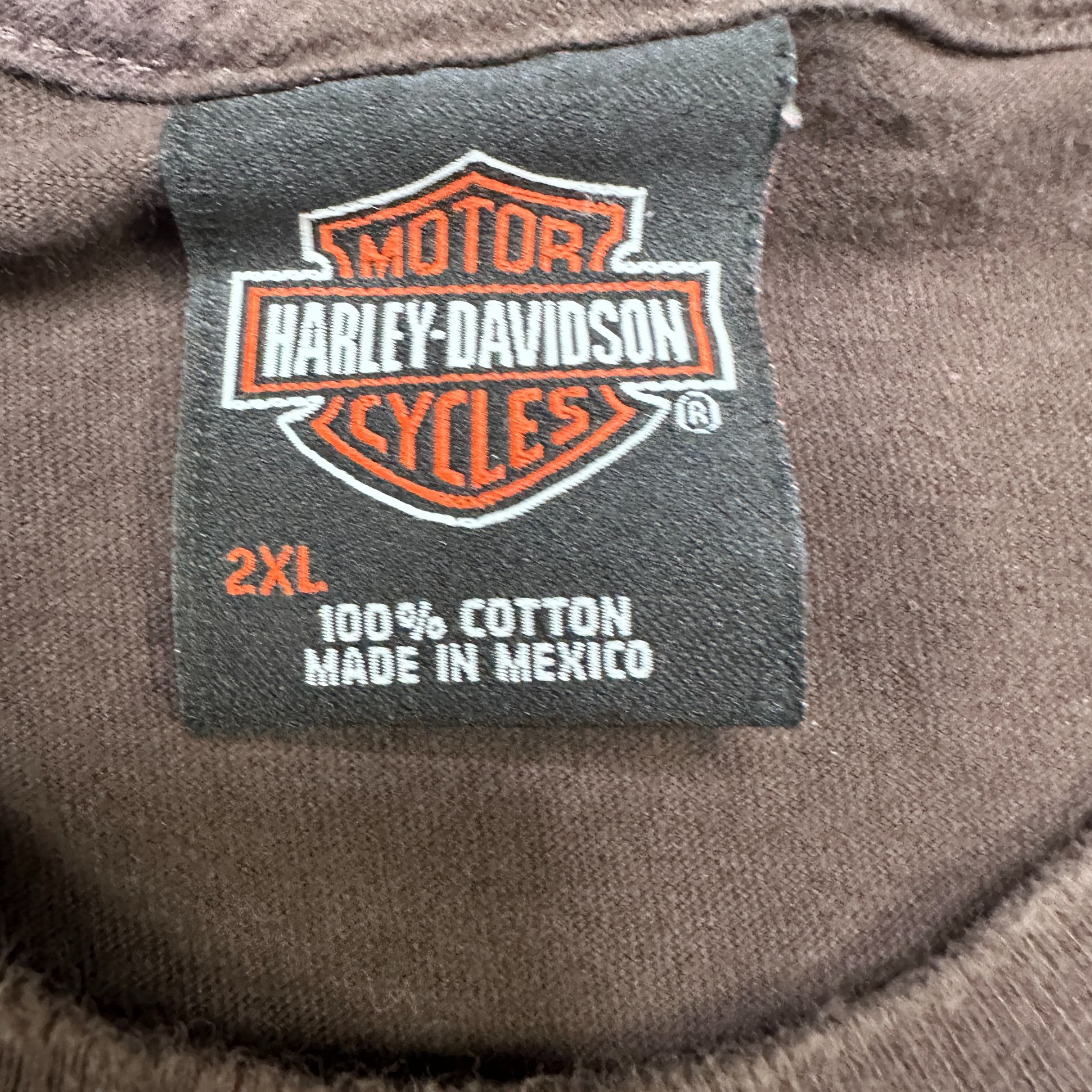 Harley Davidson Shirt Mens 2XL Brown Short Sleeve Spell Out Chicago image 7