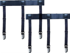 1 Pair Elastic Mens Shirt Stays Striped Suspenders Straps Anti-Skid Belt Garters