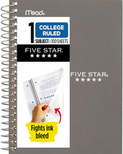 Personal Spiral Notebook, 1 Subject, College Ruled Paper, 7" X 4-3/8", Small Siz
