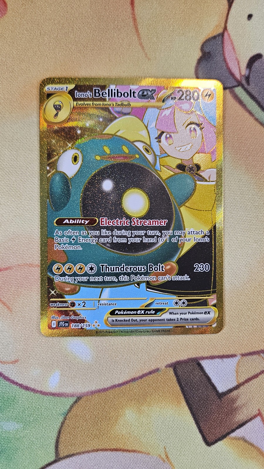 Iono's Bellibolt ex - 188/159 - SV09: Journey Together NM Gold Hyper Rare