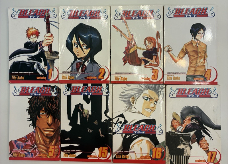 BLEACH Tite Kubo Volumes 1,2,3,4,5,15,16,17 Shonen Jump Graphic Novel Manga