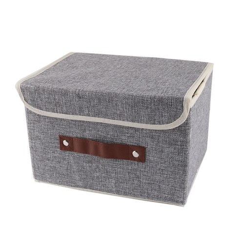 Household Cotton Linen Towel Socks Paper Holder Storage Box Organizer Gray