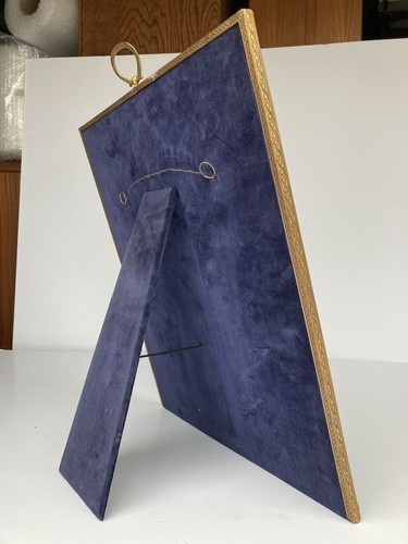 Vtg 20” Large Filigree Gold Metal Felt Back Standing Frame Wedding Painting Orig - Picture 21 of 22