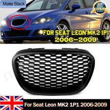 BLACK HONEYCOMB BADGELESS FRONT BUMPER GRILL GRILLE FOR SEAT LEON MK2 1P1 06-09