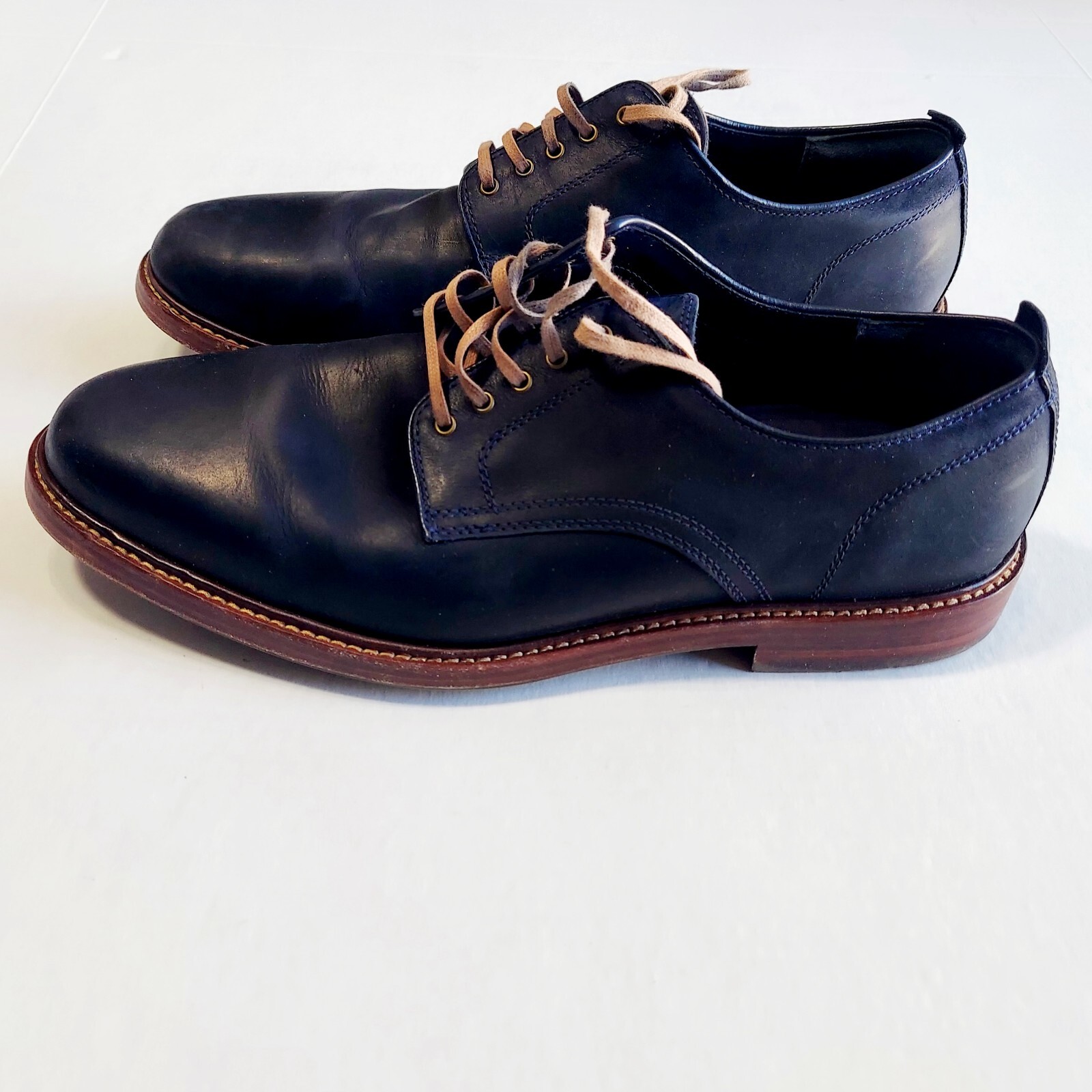 SAOLA Scarpe Cole Haan Tyler Grand Plain Ox uomo 12M blu marino pelle cerata C25105