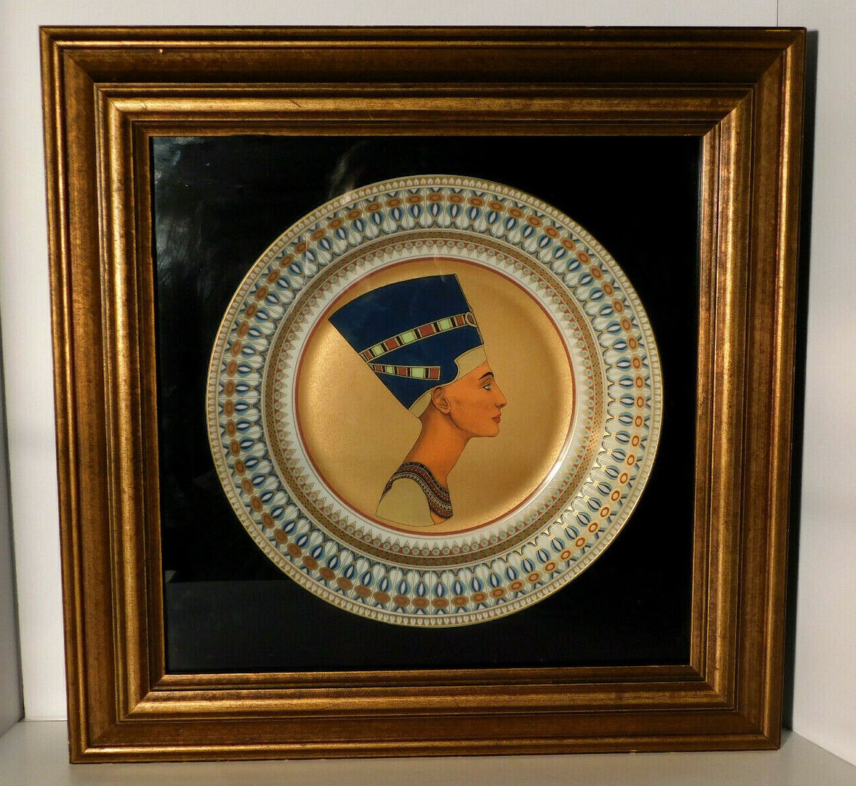 コレクション NEFERTITI 22K Hand Paint PORCELAIN PLATE Framed Kaiser Porcelain Nefretiti Plate Ltd. Edition Germany MINT