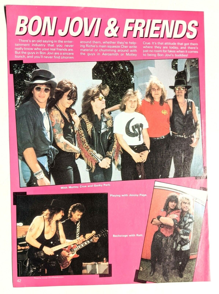 JON BON JOVI / DAVID BRYAN / 1980'S MAGAZINE FULL PAGE PINUP