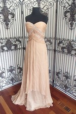 A446 PRONOVIAS BEA BEIGH SZ 8 730 FORMAL PROM PAGEANT MOTHER BRIDE GOWN DRESS