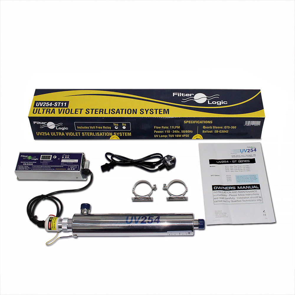 FilterLogic UV-254 UV System Ultra-violet Water Steriliser + alarm 11 litres/min