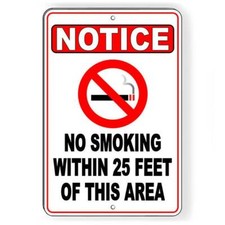 No Smoking Within 25' Of This Area Sign / Decal Vaping Sns021 / Magnetic Sign