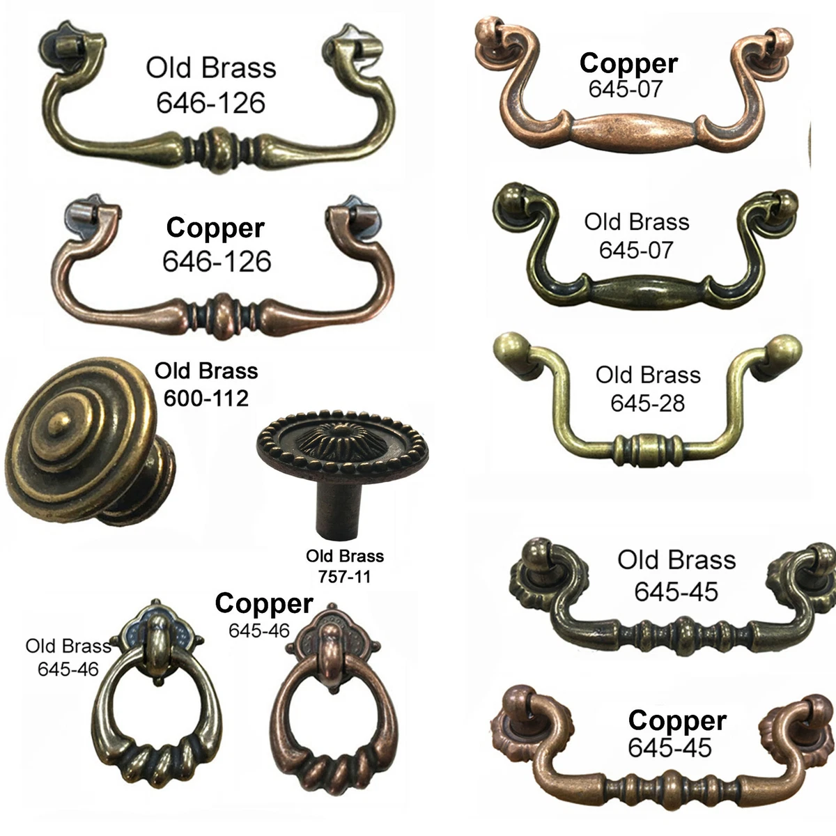 Antique Vintage Brass Drawer Handles Pulls Cabinet Cupboard Door Knob Furniture