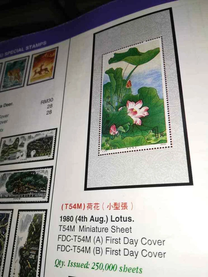 China 1980 (4th August) China T54m Lotus MS First Day Cover (FDC) 中国荷花小型张 首日封 - Image 4 of 4