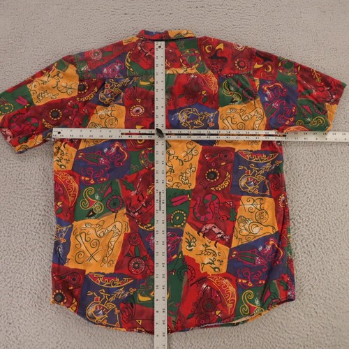 VTG Banana Republic Shirt Mens M Blue Red 100% Cotton Safari Colorblock 90s - Picture 6 of 8