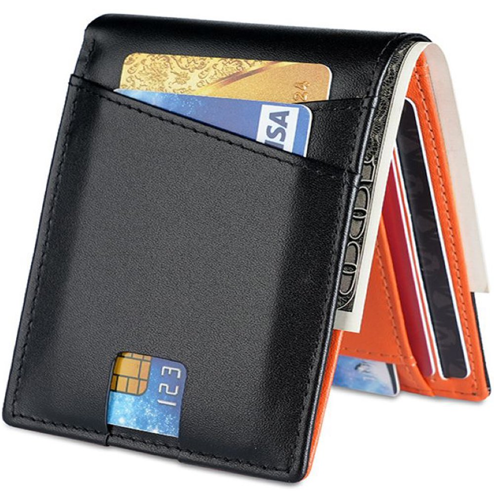 Slim RFID Blocking Genuine Leather Wallet for Men - Credit Card Holder-image
