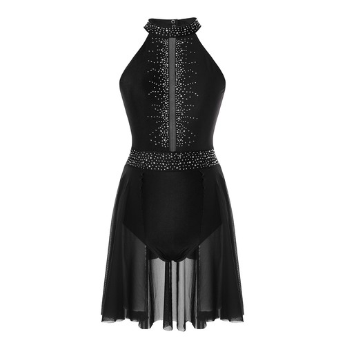 Vestido de baile ceñido al cuerpo figura patinaje ballet competencia leotardo moderno - Imagen 19 de 73