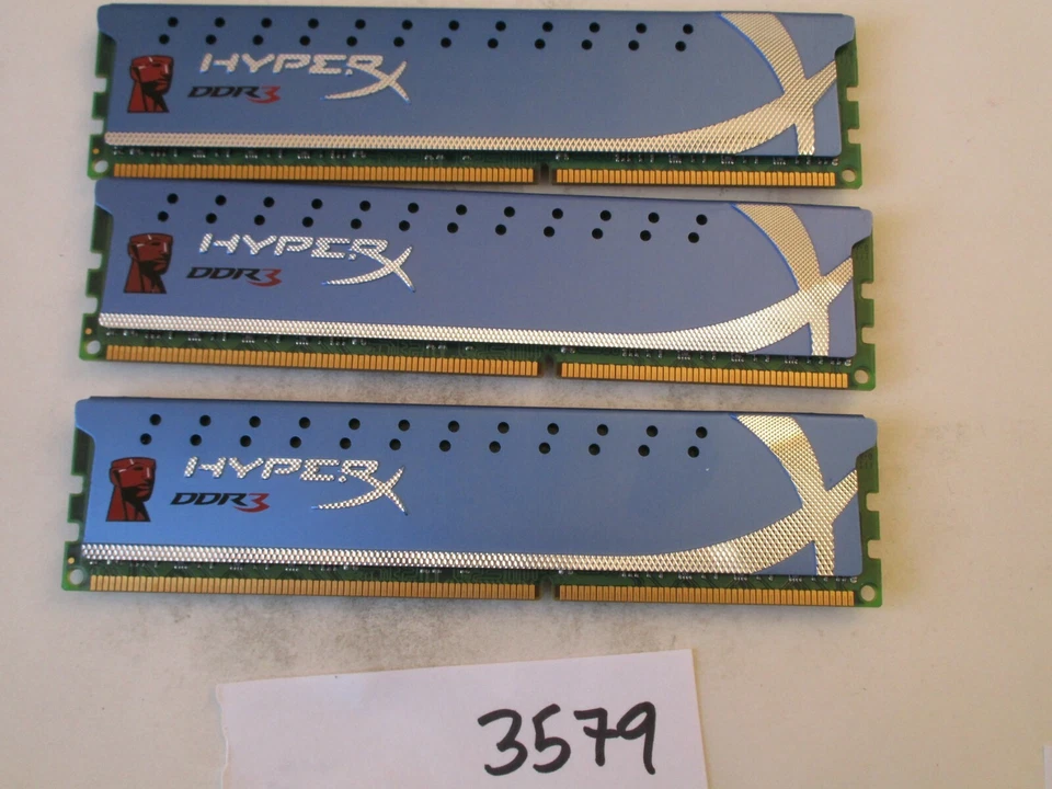 Kingston HyperX 3x2Gb=6Gb PC3-10600 1333Mhz DDR3 Desktop Memory RAM (3579) - Image 2 of 2