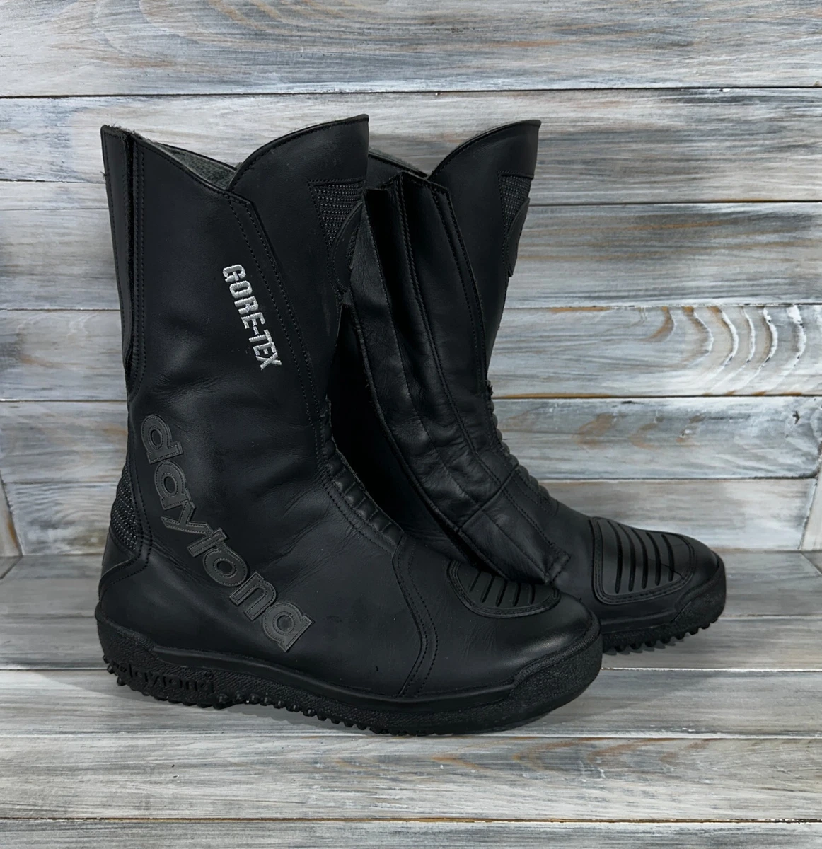 Daytona Gore-Tex Motorcycle Women's Leather Boots Black Bike Shoes