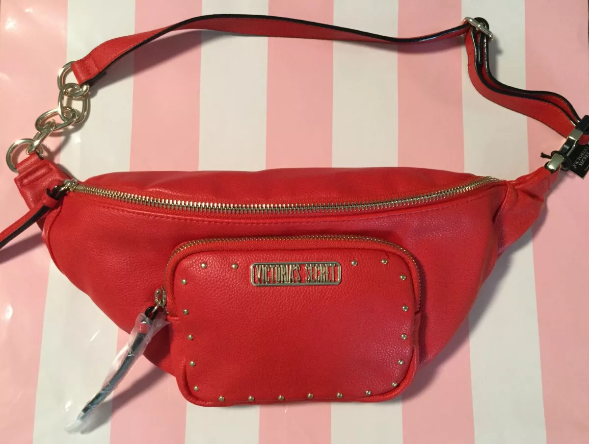 Victoria's Secret Red Bag Purse With Zip Closure Studded New With Tags