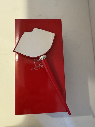 Christian Louboutin CLB Hand Held Two-Sided Red Lip Lips Mirror Authentic - Picture 3 of 5