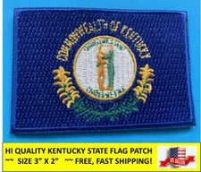 KENTUCKY STATE FLAG EMBROIDERED PATCH IRON-ON OR SEW-ON HI-QLTY APPLIQUE(3 x 2”)