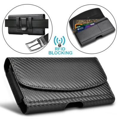 Universal Cell Phone Holster Carring Pouch w/Belt Clip Loop Leather Wallet Case