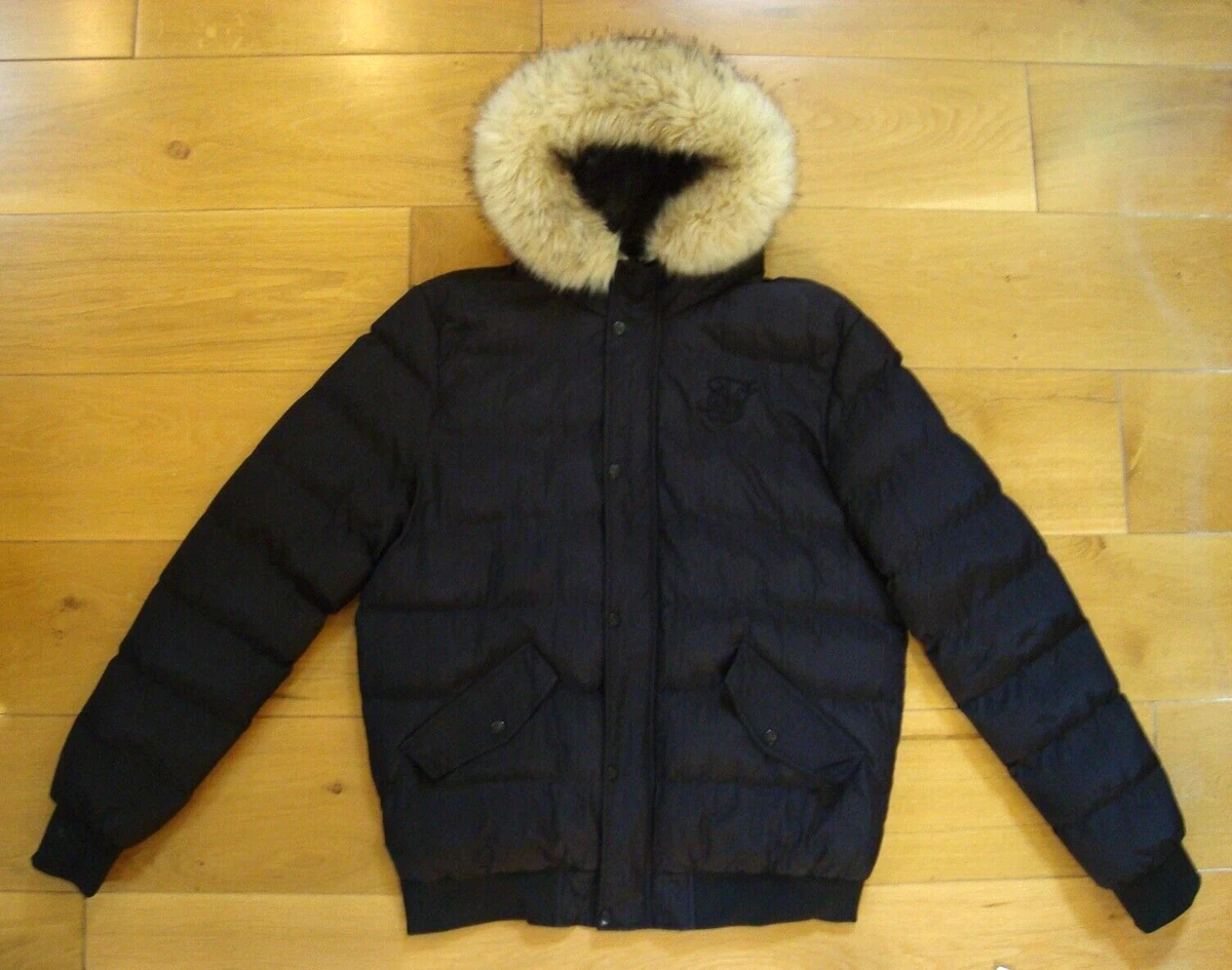 Siksilk fur clearance hood padded jacket