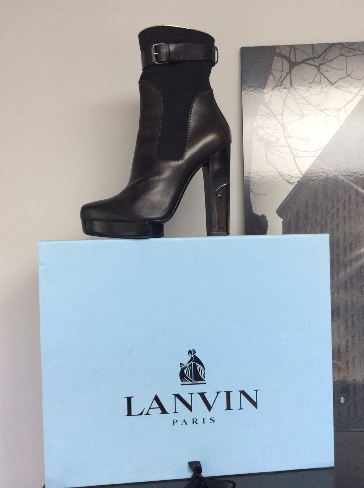 LANVIN ANKLE Stiefel STIEFEL ORIGINAL ALBER ELBAZ'S StiefelIES SCHWARZ 38 5 LANVIN ANKLE Stiefel STIEFEL ORIGINAL ALBER ELBAZ'S StiefelIES SCHWARZ 38 5
